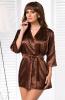 brown satin robe
