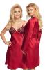 satin luxe red nightie and robe