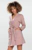 luxurious pink cotton bathrobe