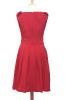 Red cocktail pleated dress