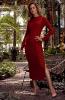 brick red dress