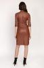 brown leather sheath dress