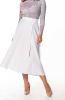 white flared skirt
