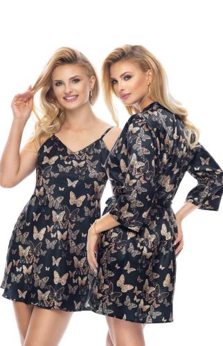 chic butterfly dressing robe and nightie set