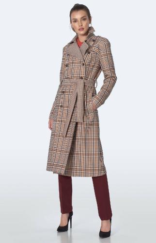 checkered long coat