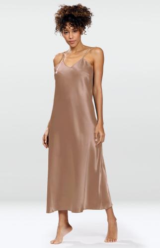 Bronze long satin nightgown