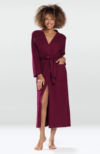 long luxurious burgundy cotton negligee