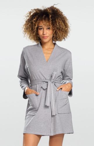 gray cotton bathrobe