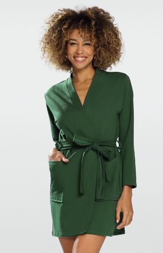 Green cotton bathrobe