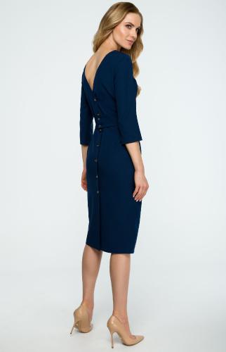 chic navy blue sheath dress