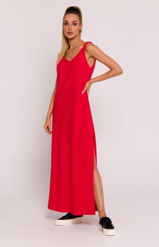 chic red long dress