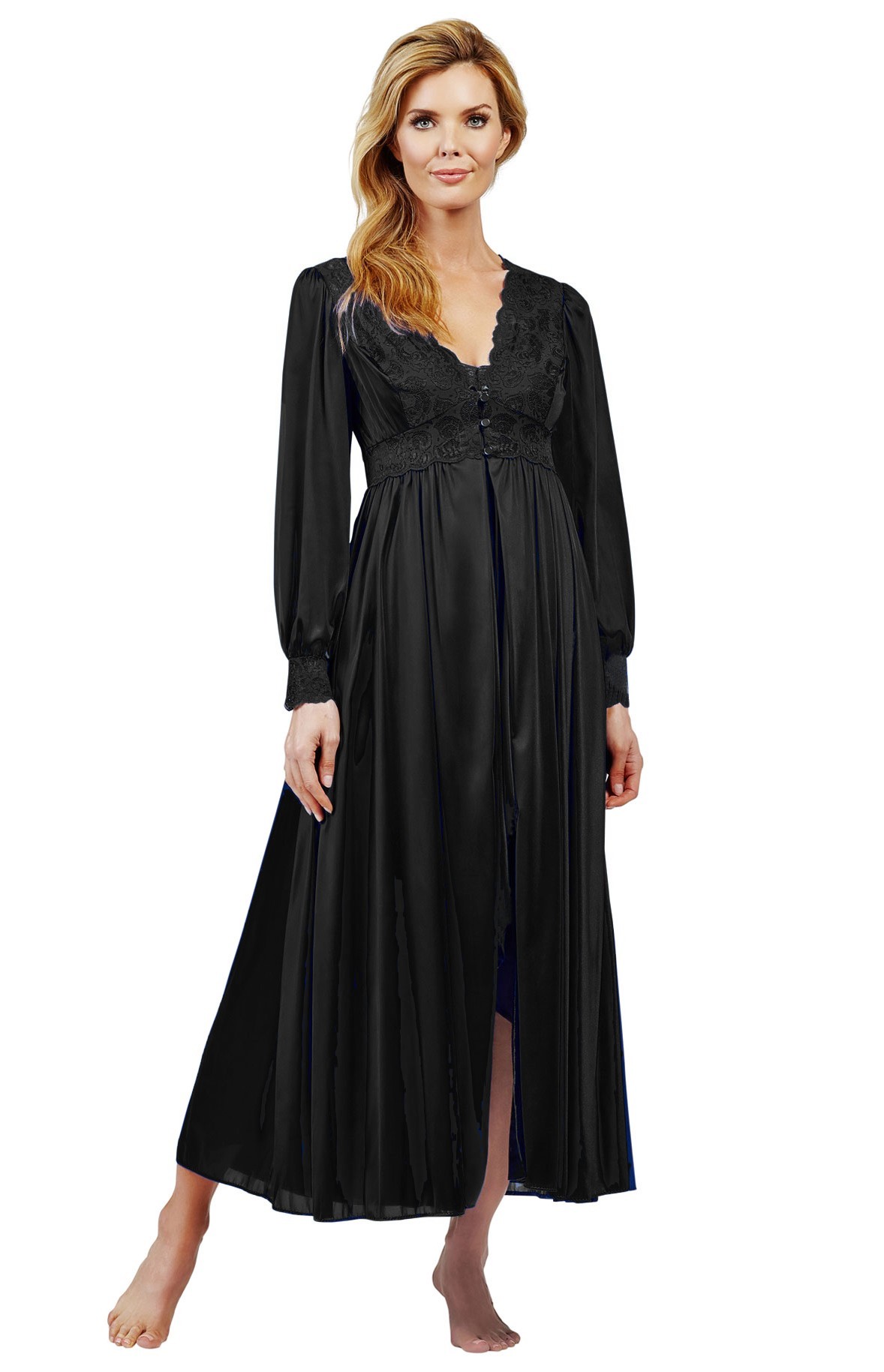 Long black negligee Silhouette VL71737N : idresstocode: online boutique ...