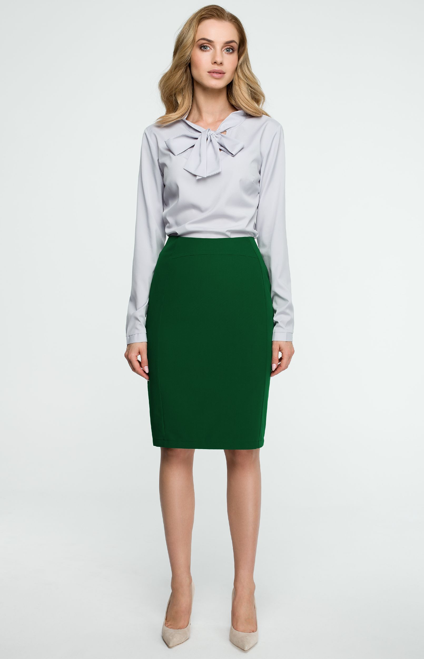 Green seams pencil skirt