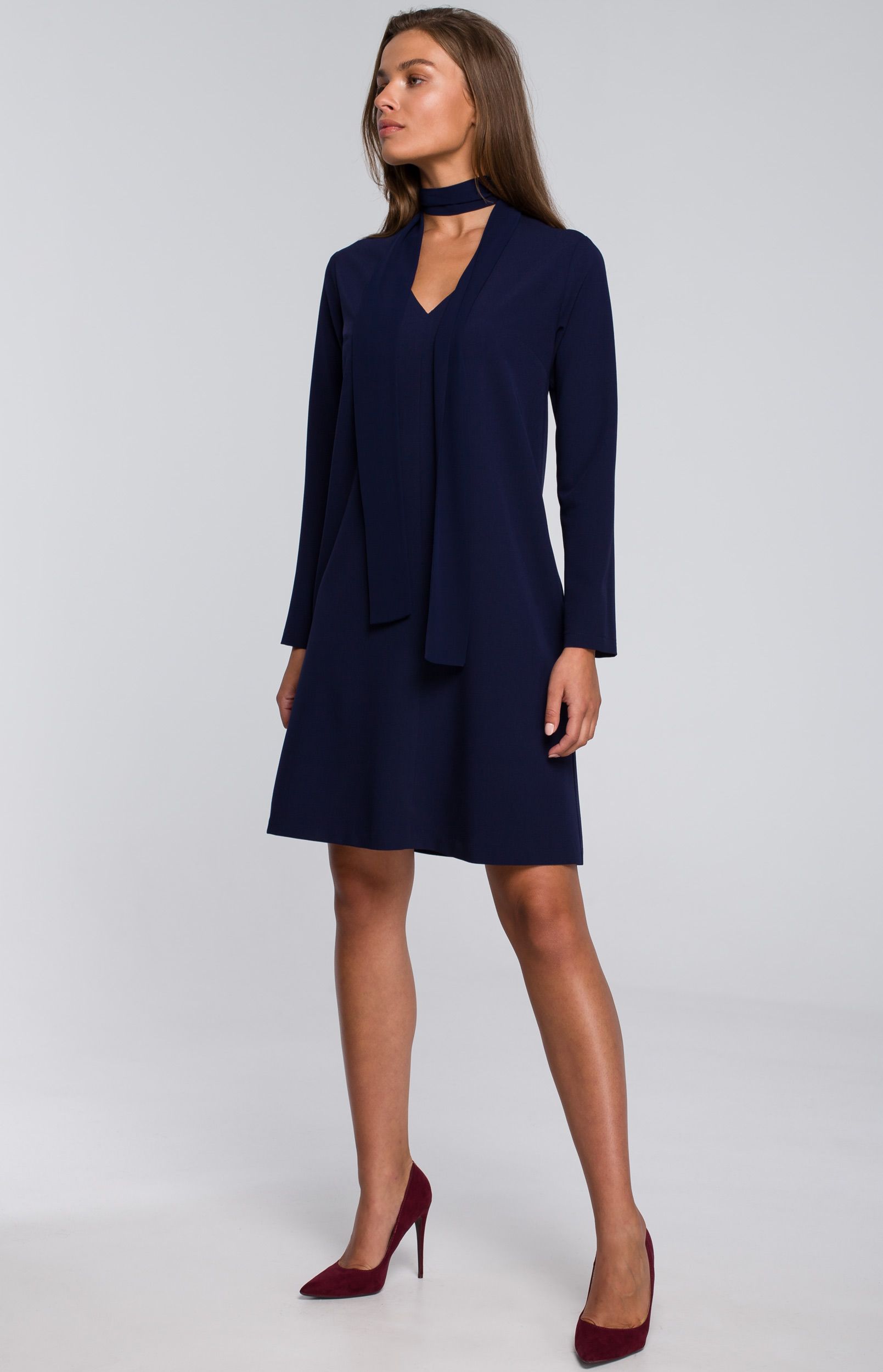 Navy blue shift dress Style S233BM : idresstocode: online boutique of
