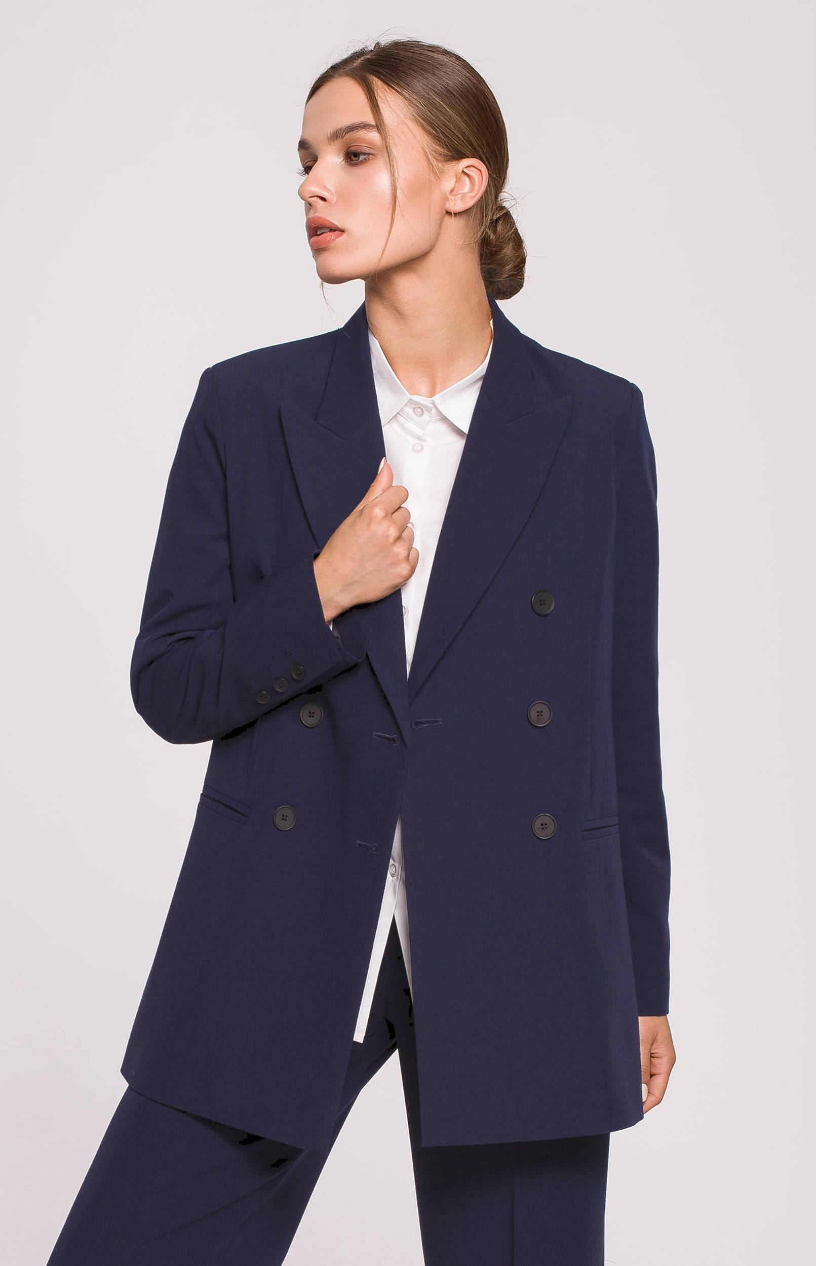 Navy blue doublebreasted blazer