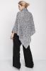 poncho femme laine gris