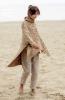 poncho femme taupe