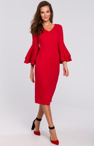 robe fourreau flamenco rouge